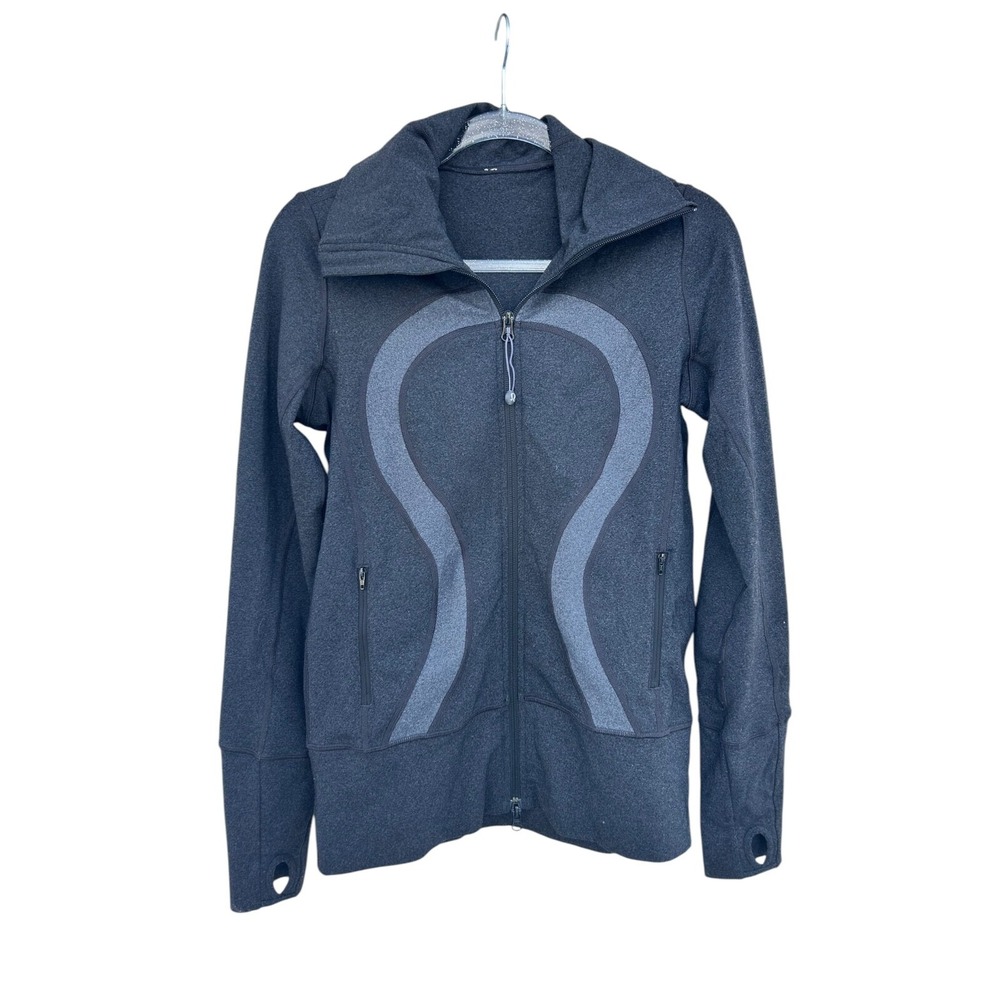 Lululemon In Stride Hooded Jacket Women's Size 6 Hoodie Charcoal Gray Full Zip
